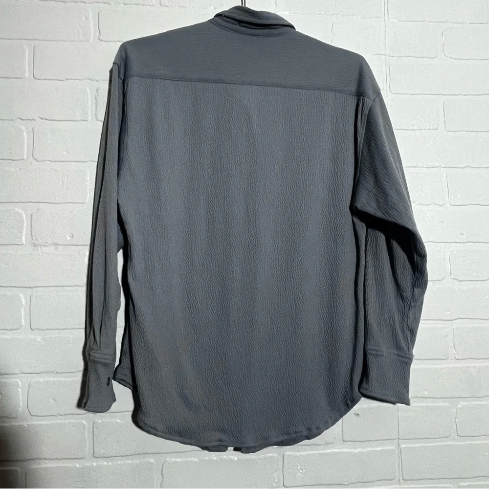 Theo & Spence Long Sleeve Shirt Charcoal Casual Button-Down Collared Fall XS - Picture 6 of 6